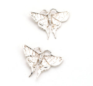 sterling silver butterfly earrings. Artist carved elegant earrings