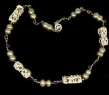 Rectangular Hallow Bead Necklace